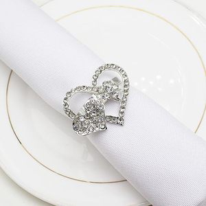 Servilletero de San Valentín con diamantes de imitación de Metal moderno, Decoración de mesa perfecta en forma de corazón especial, impresiona a tus invitados - Product Image 3
