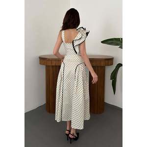 Ecru Low-Cut Ruffled Blouse and Skirt <b>Set</b> - Ecru - Product Image 6