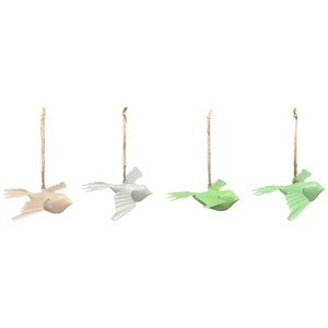 Ornement de Noël à suspendre en émail imprimé, décoration d'oiseaux en métal pour Noël et Pâques, décoration suspendue - Product Image 1