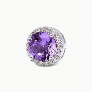 ต่างหูพลอยและลูกบาศก์เซอร์โคเนียอันน่าทึ่งต่างหูพลอยเทียมทรงกลมขนาดใหญ่8มม. - Product Image 4