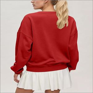 Sudadera de cuello redondo de forro polar para mujer, bordada a medida, con diseño en relieve y estampado puff, 100% algodón, corte oversize, impermeable - Product Image 6