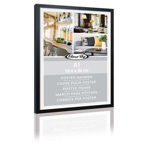 Marco de Fotos de Madera Estilo Americano Antiguo, 59.4 x 84.1 cm, DIN A1, Decorativo, Negro, con Impresión Grabada para Fotos - Product Image 3