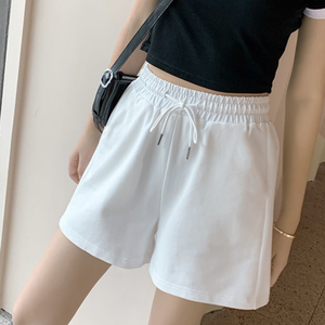 OEM Customize Design logo New Version Korean Sports <b>Shorts</b> <b>Women's</b> High Waist Loose Slim Wide Leg Pants Solid Color Casual Pants - Product Image 3
