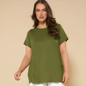 T-shirt à noyau vert personnalisé à la mode pour femmes grande taille respirant Style décontracté OEM/ODM 300 Gsm coton Pacas De Ropa BD - Product Image 1