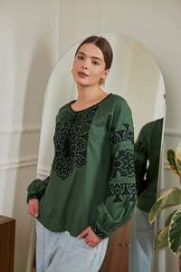 Qualité 100% vente en gros nouveau chemisiers pour femmes ukrainiennes grande taille brodé à la main exquise dentelle réglable manches élastiques gland - Product Image 4