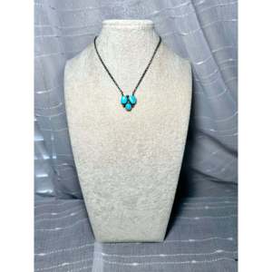 Kingman Turquoise & Sterling Silver Necklace Navajo-<b>Crafted</b> Cultural Collectible Jewelry One-of-a-Kind Piece - Product Image 3