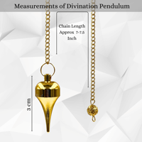Pendules de guérison en métal or longue pointe avec dôme pendule en acier cuivre pendule de radiesthésie pour la méditation de divination