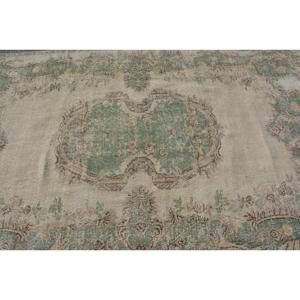 Tapis turc 5,7 x 8,8 pieds, tapis vintage, tapis en laine vert à pois - Product Image 5