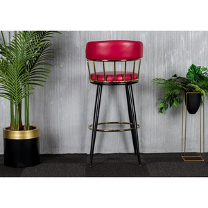 Silla de Bar de madera con marco de metal de elegancia moderna Diseño de calidad premium para espacios de cafetería y restaurante en casa - Product Image 3