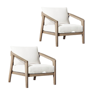 Mobilier d'extérieur et d'intérieur Canapé de jardin Canapé à un siège Ensemble de canapés confortables en tissu avec pied et dossier en bois - Product Image 3