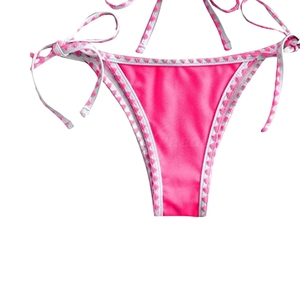 Ensemble bikini deux pièces pour femme à prix de gros, imprimé animal, logo sur le devant, séchage rapide, tissu doux, maillot de bain de plage estival - Product Image 4