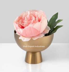 Best Seller Metal Flower Bowl in Gold Finished Round Shape for Home & Hotels Decorative Handmade Flower Bowl With Base - Product Image 2