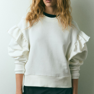 Nuevo estilo Streetwear Sudadera de cuello redondo logotipo personalizado con manga larga sudadera de mujer de gran tamaño - Product Image 6
