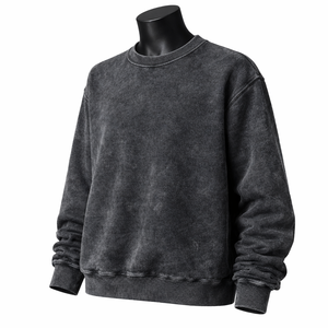Sudadera Oversize de Algodón Pesado con Efecto Ácido para Hombre, Estilo Urbano, Aspecto Vintage Lavado, OEM - Product Image 4