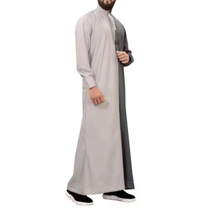 Thobe émirati haut de gamme sarcelle de luxe Kandura vêtements traditionnels arabes élégant hommes Jubba doux et respirant tenue islamique moderne - Product Image 3