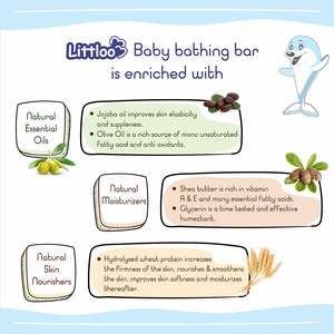 Barra de baño para bebés Barra de bebé suave y suave para la piel | Jabón limpiador hipoalergénico, probado dermatológicamente-[2 X 75gm] - Product Image 3