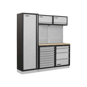 Meubles d'atelier modulaires en acier inoxydable pour garage avec outils - Product Image 1