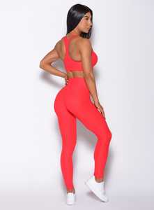 Dernier legging à chevron rouge flamme avec logo personnalisé leggings respirants à coupe parfaite nouveau leggings de gymnastique à la mode pour femmes vêtements de sport - Product Image 4