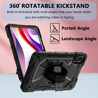 360 Derece Dönebilen Ayaklı, El Askılı, Silikon PC Kombine, Ağır Hizmet Tipi Darbeye Dayanıklı Sağlam Tablet Kılıfı, Redmi Pad2 11 İnç için