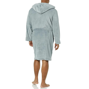 2025 Set di accappatoio Spa in velluto con Logo personalizzato per uomo morbido accappatoio con cappuccio con grande tasca di lusso Extra lunga taglie forti - Product Image 2