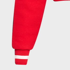 Chaqueta corta universitaria de color rojo para mujer, venta al por mayor, chaqueta universitaria de manga larga hecha a medida para mujer, personalizada - Product Image 5