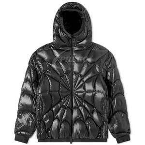เสื้อแจ็คเก็ตพัฟเฟอร์แบบมีฮู้ดสำหรับผู้ชายสั่งทำขายส่ง ผ้าไนลอนเคลือบเงาแบบเย็บติดกัน เสื้อผ้าฤดูหนาวสไตล์สตรีทแวร์ทันสมัย พร้อมโลโก้สั่งทำ ปี 2026 - Product Image 3