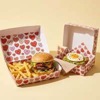 Boîtes en carton kraft personnalisées pour sandwichs, toasts et hamburgers, sans pliage, avec logo sur mesure, qualité alimentaire, emballage en carton pour hamburgers