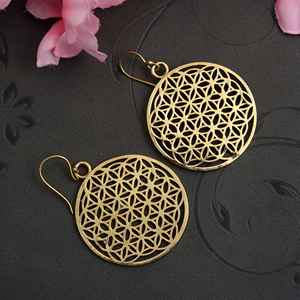 Hot Selling Elegant Gold Filled Ethnic Mandala <b>Hoop</b> Earring 18k Gold Plated Sterling <b>Silver</b> Women's Fashion Weddings Gifts - Product Image 3