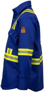 Custom Hi Vis Flame Resistant FR Reflective Anti-Static Waterproof Lightweight 100% Cotton Button Workwear Shirt Men Welding - Product Image 5