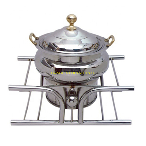 Chauffe-plats ronds dorés de qualité supérieure en acier inoxydable pour buffet pour les mariages avec couvercle élévateur portions de restauration d'hôtel - Product Image 2