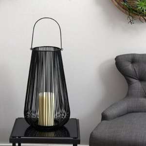 Bougeoir votif en métal de style antique avec sculptures complexes enduit de poudre noire fini forme et taille personnalisées - Product Image 1