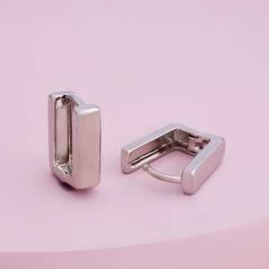 Boucles d'oreilles Huggie géométriques tendance, collection 165232, matériau durable en alliage de zinc - Product Image 6