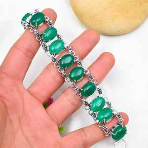 Green <b>Onyx</b> <b>Bracelet</b> 925 Sterling Silver Handmade Silver Jewelry Gemstone <b>Bracelet</b> Wedding And Birthday Gifts For Her - Product Image 4