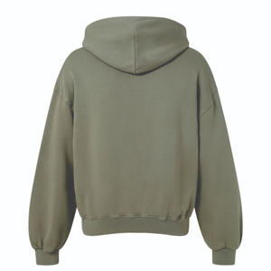 Sweat à capuche zippé de haute qualité couleur marron avec deux poches avant Streetwear personnalisé sweat à capuche uni en molleton lourd - Product Image 2