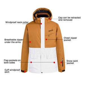 New Custom Logo Mens Solid Waterproof Snowsuit Ski Suit Snowboard <b>Jacket</b> Hooded Ski <b>Zip</b> <b>up</b> <b>Jacket</b> With Pant - Product Image 2
