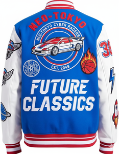 Veste universitaire unisexe Old English | Bomber Letterman brodé personnalisé | Style de rue athlétique - Product Image 2