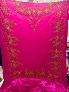 Ensemble de mariée somalien en dentelle à manches longues, printemps-été, léger, luxueux, 3 pièces, tissu dirac, polyester, qualité supérieure, motif uni - Product Image 3