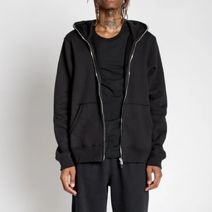 Personalizado a granel Full Face Zip Hoodies Mens Design Logo Blank Fleece Casual Men Full Zip up Hoodie DDP Envío - Product Image 5