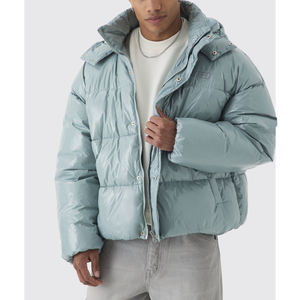 Veste d'hiver chaude et fine de haute qualité pour hommes, veste matelassée à capuche longue personnalisée, rembourrage imperméable et coupe-vent, vêtement d'extérieur - Product Image 1