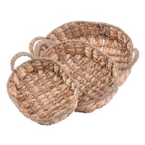 Set of 3 water <b>hyacinth</b> <b>baskets</b> Handmade Storage <b>Basket</b> Wholesale eco-friendly Made in Vietnam - Product Image 6