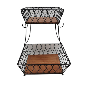 Latest 2025 Metal Iron Wire <b>Basket</b> in <b>Rectangle</b> Shape Black Finished for Tabletop Living Room Multipurpose <b>Storage</b> <b>Basket</b> - Product Image 6