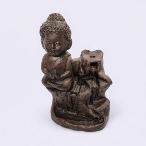 Porte-encens à refoulement Bouddha en céramique terracotta pour bâtonnets d'encens aromatiques religieux pour usage domestique – Lot de 1 - Product Image 1