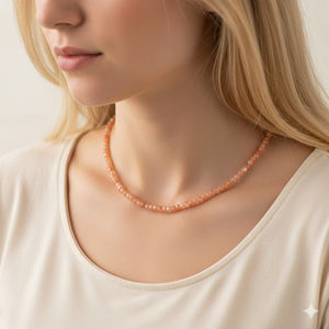 Collar de Cuentas Hechas a Mano Ajustables de Plata de Ley Chapada en Oro Clásico con Forma de Caja Facetada de Piedra Solar - Product Image 6