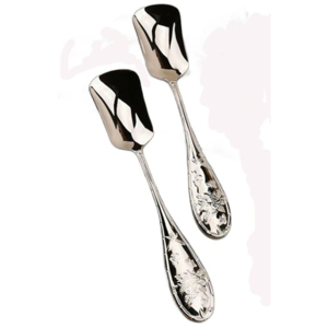 Vaisselle de cuisine durable pour la maison Cuillère polie en acier inoxydable de qualité supérieure Ustensiles de service en argent pour mariage Utilisation occasionnelle - Product Image 1