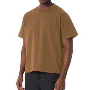 Personalizado liso cuello redondo pesado algodón 220 GSM OEM ODM personalizado impreso de alta calidad de gran tamaño camisetas de los hombres de Bangladesh - Product Image 4