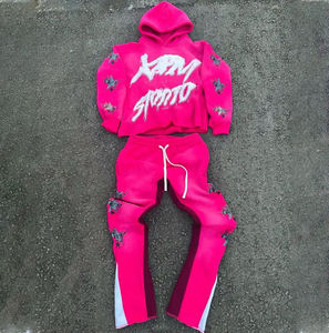 Survêtements délavés à l'acide vintage personnalisés pour hommes nouveau design coton éponge française vieilli Patch broderie sweats à capuche pantalons grande taille - Product Image 6