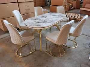 Juego de Comedor de Diseño Moderno Convertible de Metal y Madera para Hogar, Apartamento, Hotel, Restaurante o Villa - Product Image 2