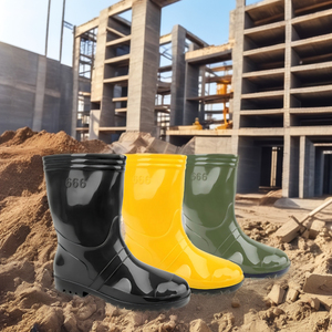 Ssbo grosir 25cm cao khởi động PVC trên cao su khởi động không thấm nước chống trượt rắn cắn kháng linh hoạt thoải mái cho khởi động - Product Image 3