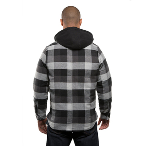 Venta caliente Venta de invierno Sudaderas con capucha de diseño a cuadros para hombres Cremallera para niño Dos en uno Reversible Algodón Poliéster Sudaderas con capucha cálidas y gruesas - Product Image 2