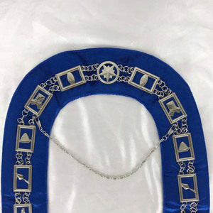 Chaîne de col de franc-maçonnerie en gros, badge plaqué or en laiton, motif rectangulaire en velours, couleurs personnalisables, écologique - Product Image 4